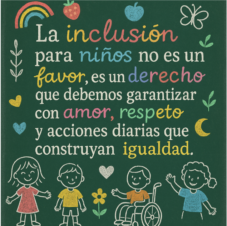 cartel frases de inclusion para niños 5