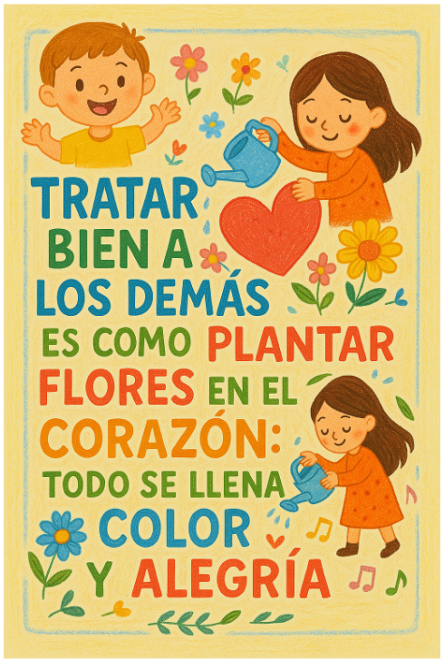 50 frases sobre el Buen Trato para cartel de niños