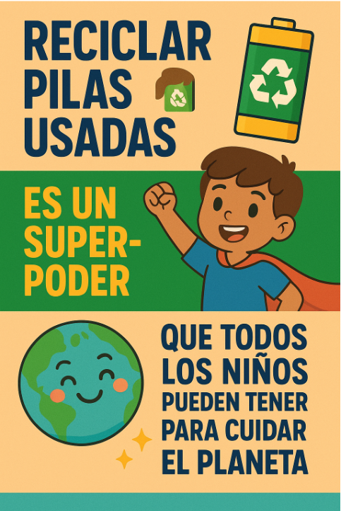 frases sobre el Reciclaje de Pilas para cartel de niños 1