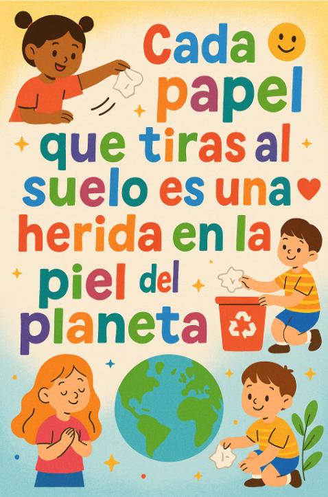 frases sobre no tirar basura para cartel de niños 2