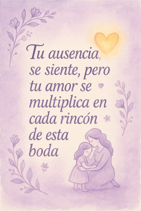 Frases de cartel para recordar a un ser querido fallecido en boda 3